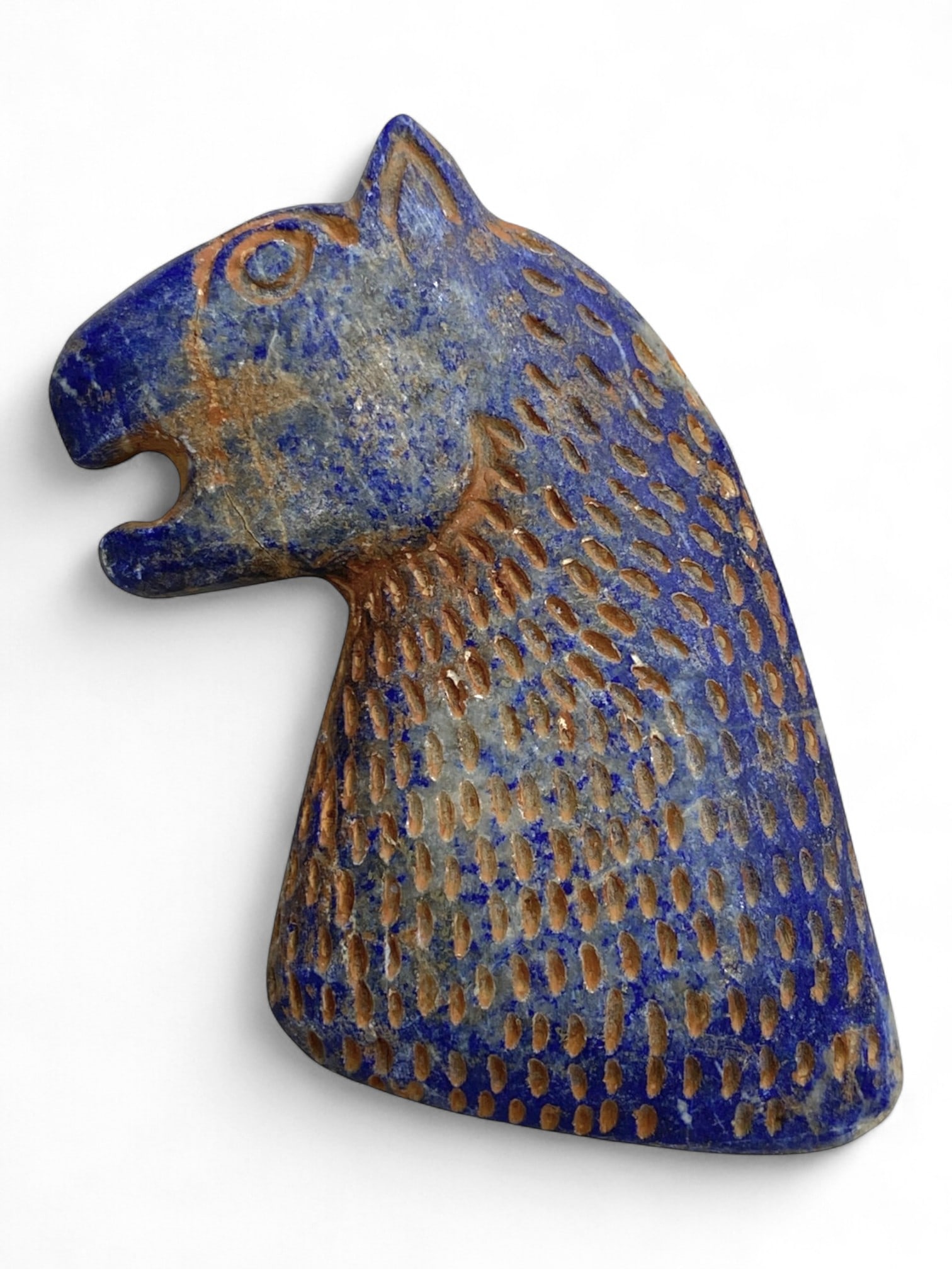 Antique Near Eastern Lapis Lazuli Animal Bust, c. 18th-19th Century, 7cm, 60g (1 of 2)
