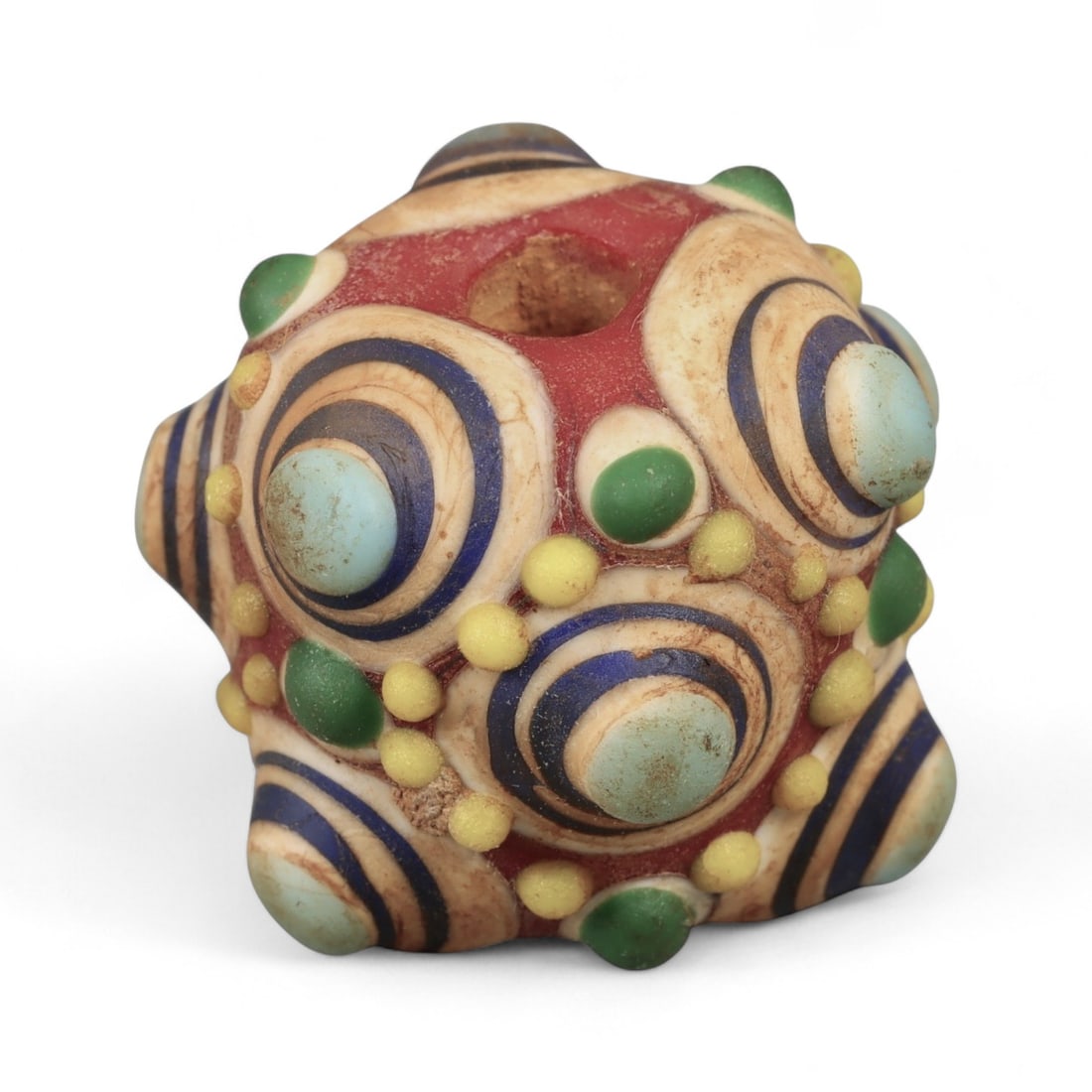 Ancient Western Asiatic Polychrome Node-Eye Glass Bead, c. 4th-2nd Century BCE, 2cm (1 of 2)