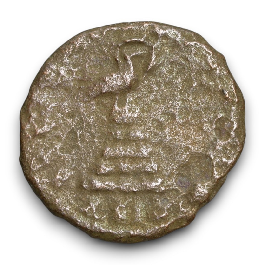 ROMAN EMPIRE: Imperial Authority - Bronze Coin, c. 1st-3rd Century AD, 18mm: Struck during the turbulent decades of the later Roman Empire, this 19mm bronze coin reflects the enduring symbolism of imperial control amidst crisis. Its compact yet deliberate design likely feature