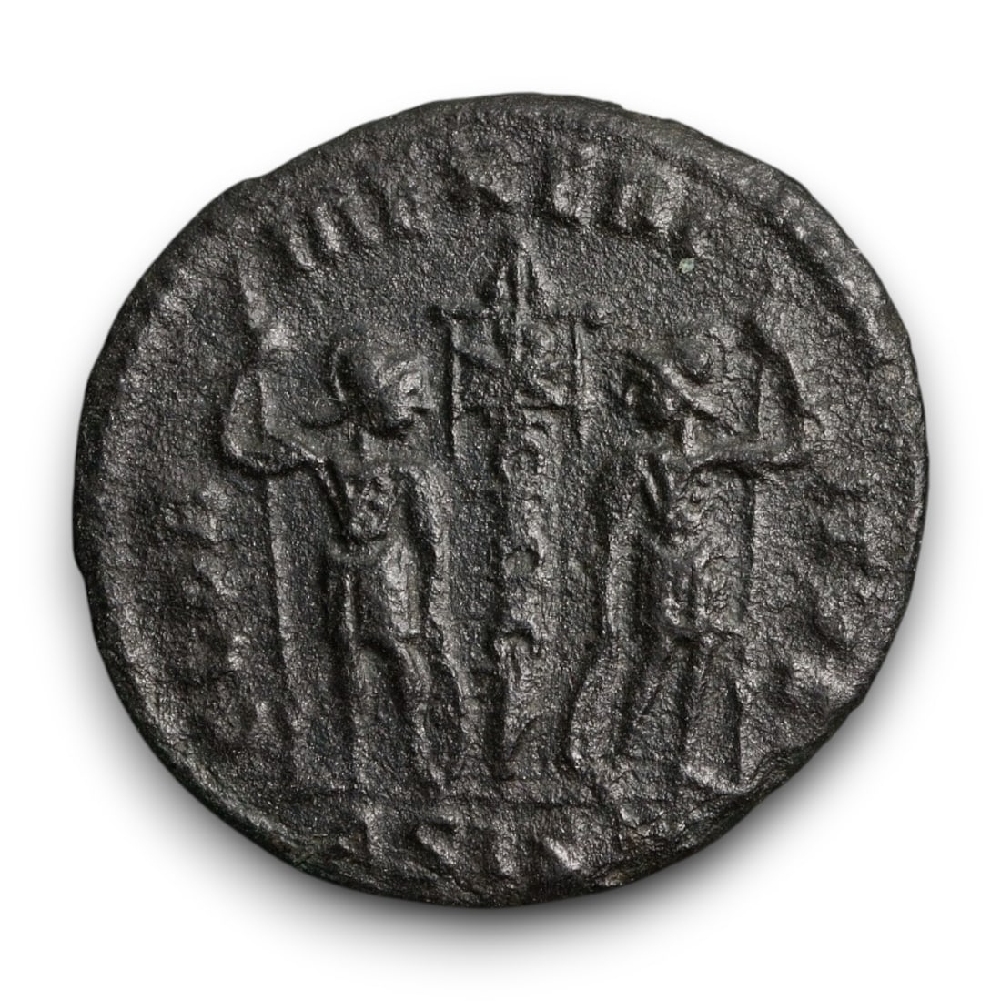 ROMAN EMPIRE: Imperial Authority - Bronze Coin, c. 1st-3rd Century AD, 16mm: Struck during the turbulent decades of the later Roman Empire, this 19mm bronze coin reflects the enduring symbolism of imperial control amidst crisis. Its compact yet deliberate design likely feature