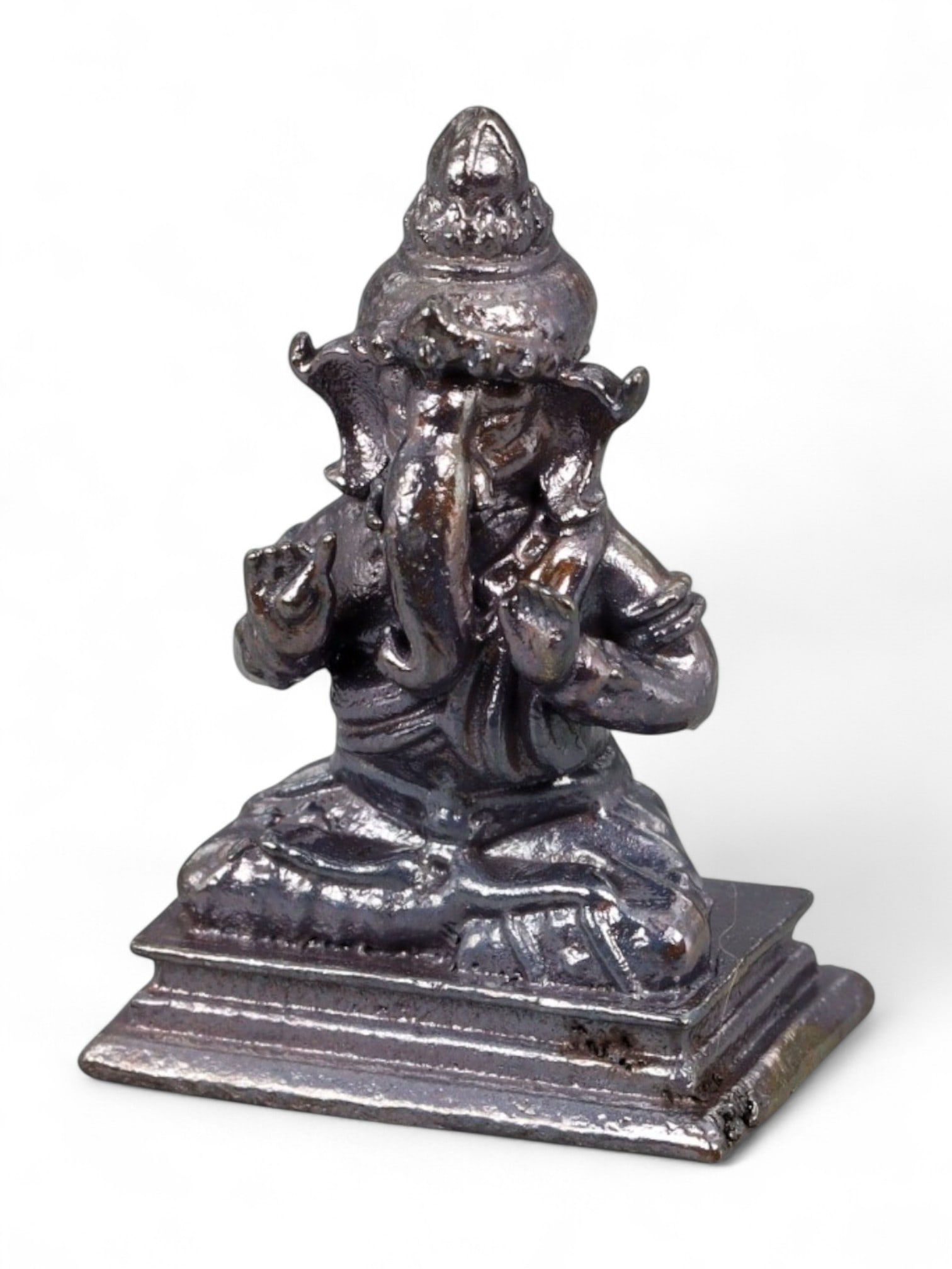 Antique Thai Rattanakosin Ganesha Deity Copper Alloy Amulet Statue, c. 19th Century, 21g (1 of 3)