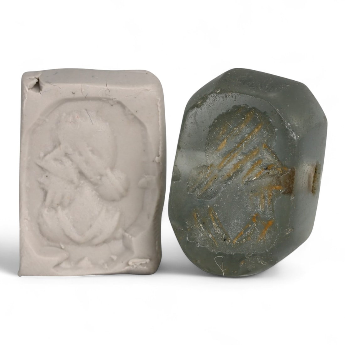 Ancient Parthian Intaglio Glass Stamp Seal, c. 2nd-1st Century BCE, 2cm, 8g (1 of 3)