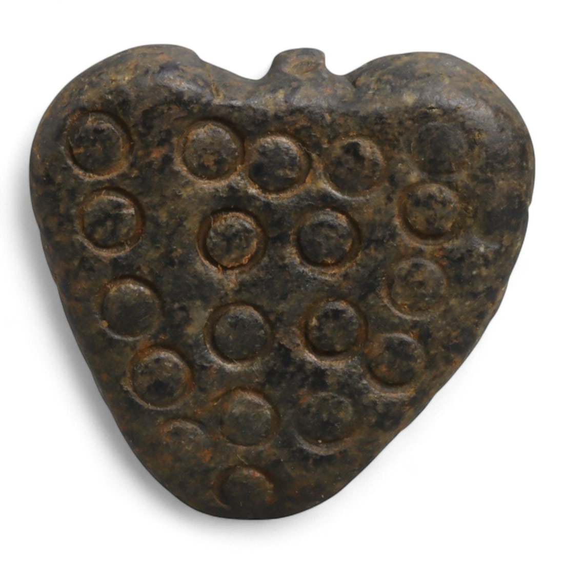 Ancient Mesopotamian Kassite Carved Black Stone Heart Amulet, c. 1500-1200 BCE 23g: This intriguing carved black stone amulet originates from the Kassite Period of Mesopotamia, c. 1595-1155 BCE, a dynasty that ruled Babylonia for centuries and contributed to the continuation of Mesop