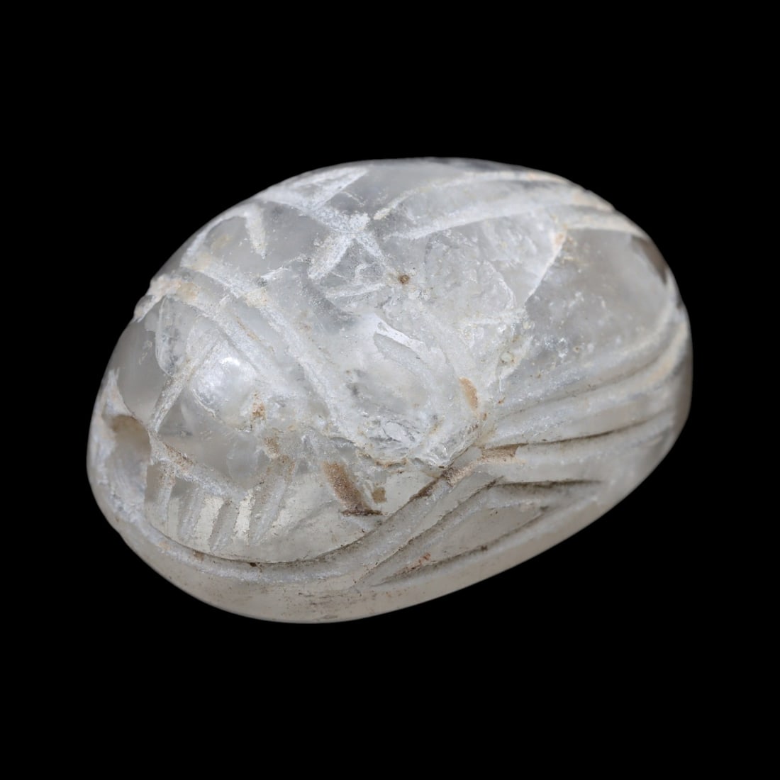 Ancient Egyptian Solar-Cosmic Carved Crystal Scarab Amulet, c. New Kingdom, 7.7g (1 of 3)