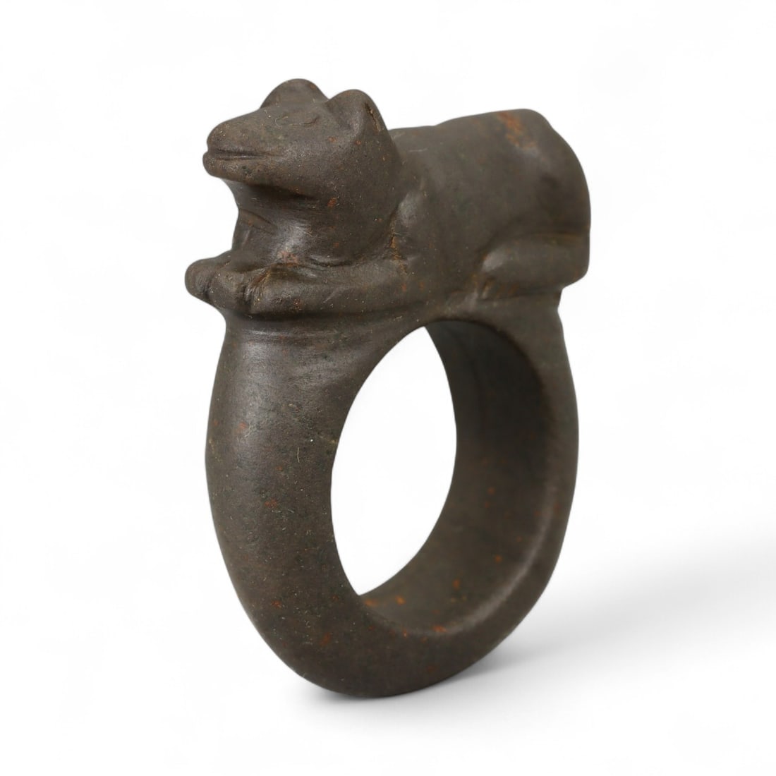Ancient Mesopotamian Steatite Ring with Reclining Animal Motif, c. 2nd-1st Millennium BCE 19g (1 of 3)