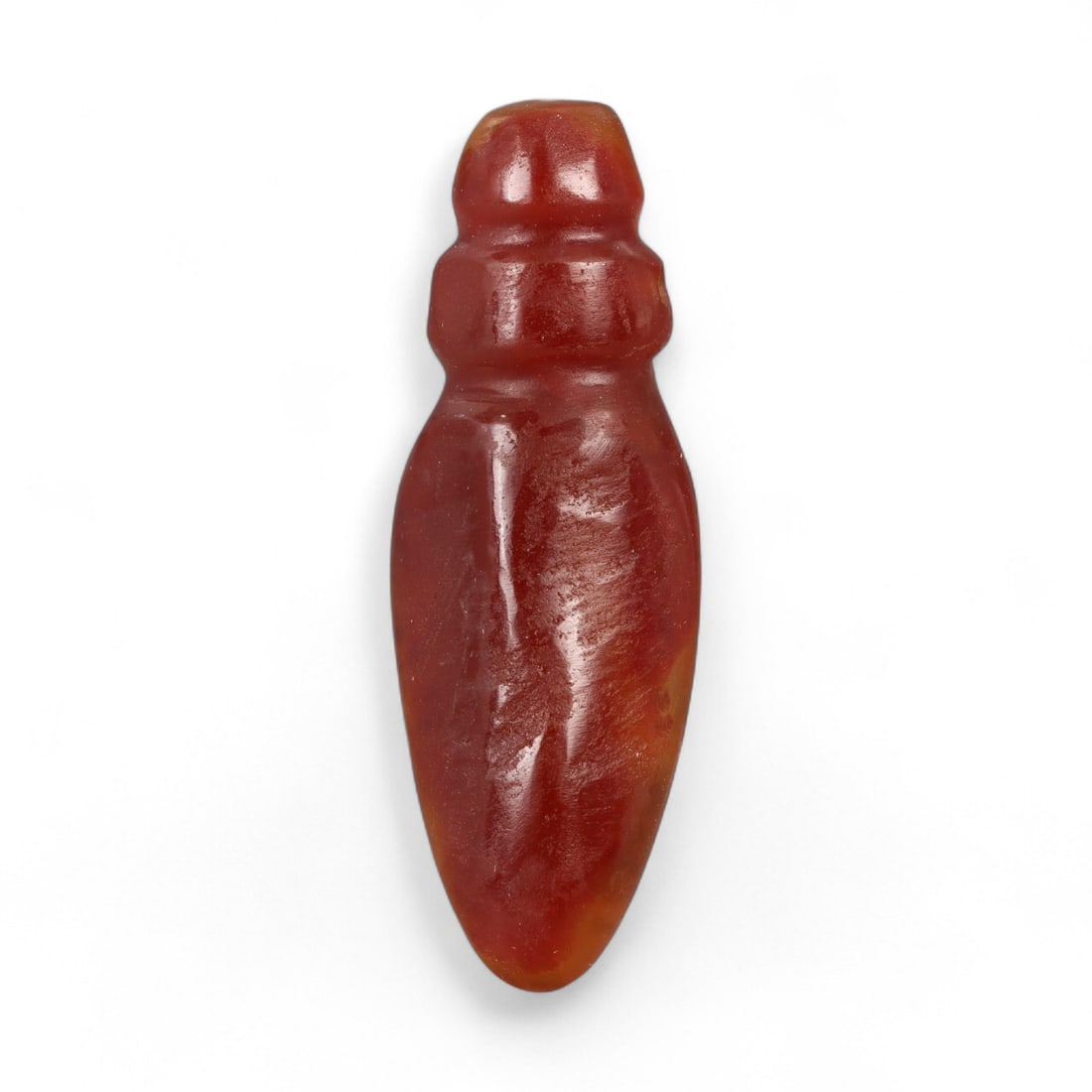 Ancient Coptic Egyptian Carnelian Heart Amulet, c. 4th-7th Century CE, 3.5cm, 4.5g: This finely shaped amulet, carved from warm reddish-orange carnelian, measures 4.2 cm and weighs 4.2 grams. Originating from Coptic Egypt during the 4th-7th centuries CE, it represents the enduring sp