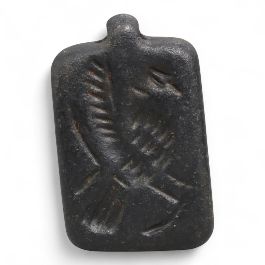 Ancient Egyptian Vulture Symbol Black Stone Amulet, c. New Kingdom 1550-1069 BCE 13g (1 of 2)