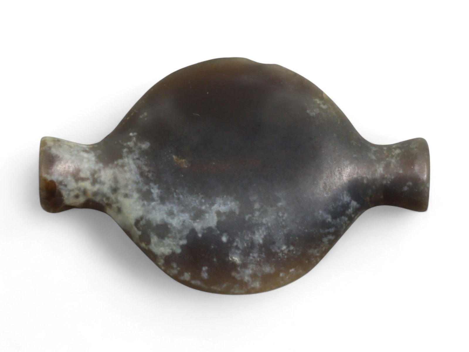 Ancient Near Eastern Collared Carnelian Amulet Bead, c. 2nd-1st Millennium BC, 3cm, 3g: This collared carnelian bead, measuring 5 cm in length and weighing 9 grams, is characteristic of bead types produced in the Bronze and Iron Age Near East, particularly from Mesopotamia and Iran. The