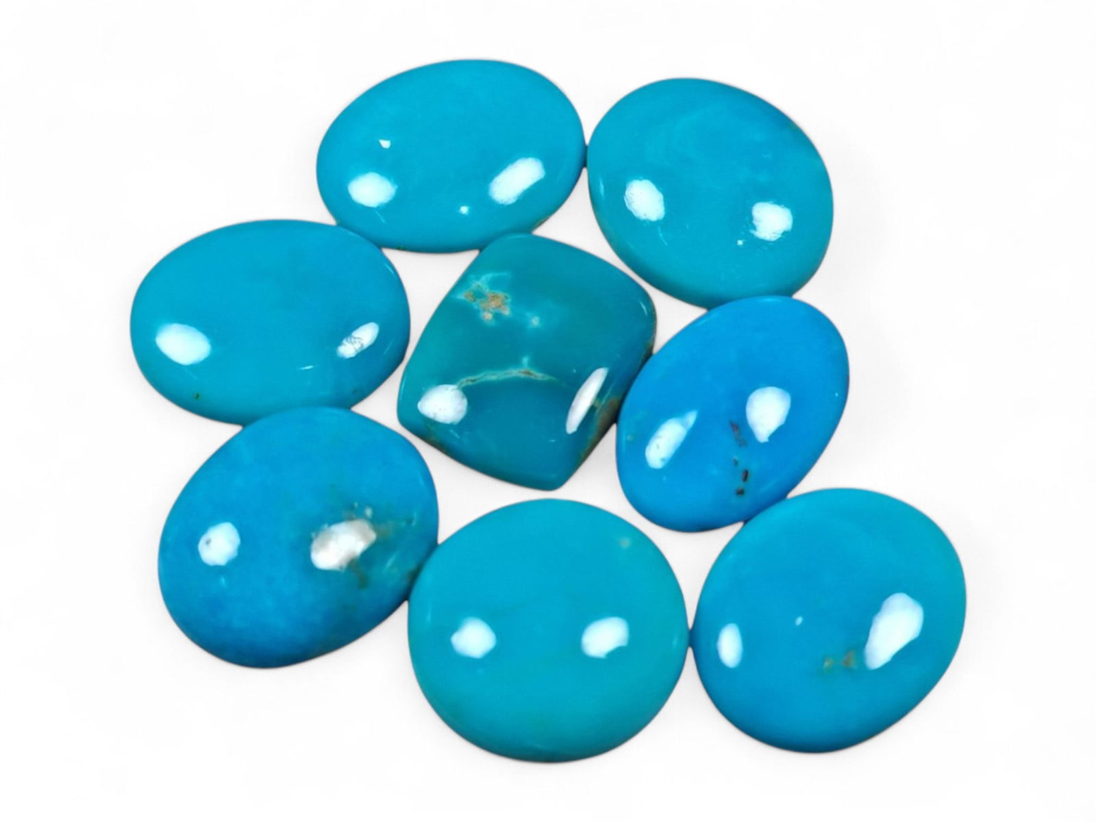 23.61 Carats Vibrant Sky Blue Turquoise Cabochon Lot - Natural Sleeping Beauty Type Stones (1 of 1)