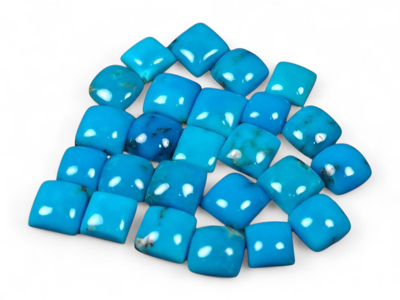 29.31 Carats Vibrant Sky Blue Turquoise Cabochon Lot - Natural Sleeping Beauty Type Stones (1 of 1)