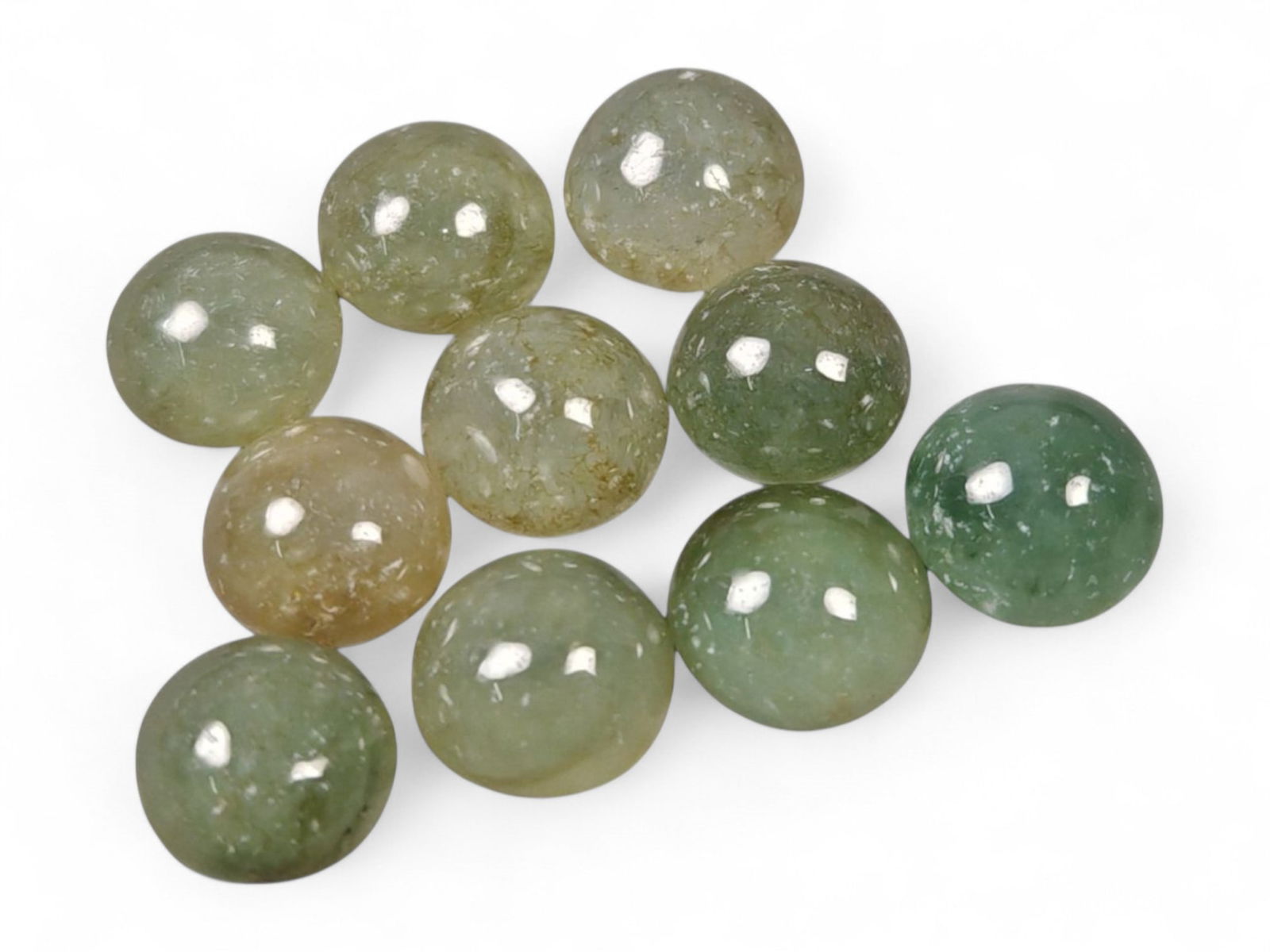 27.29 Carats Light Green Jade Cabochon Lot - Natural Burmese Stones (1 of 2)