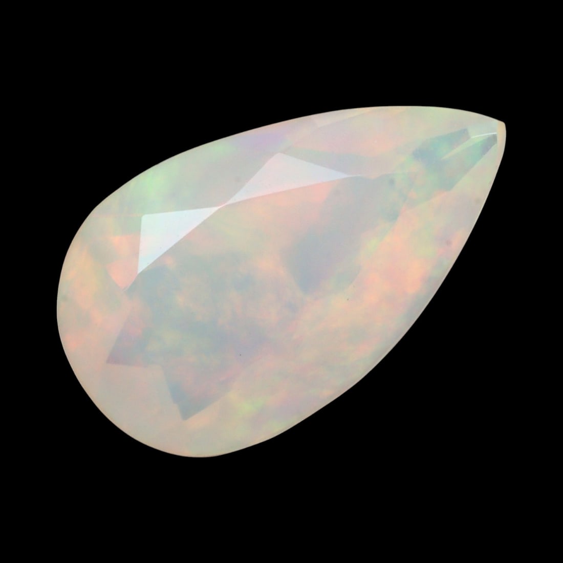 2.17 Carats Faceted Welo Opal - Natural Ethiopian Stone: This graceful 12.9x7.6x5.5 mm Ethiopian opal radiates a soft yet vibrant play-of-color, with hues of green, orange, and rose blending harmoniously beneath its faceted surface. The gem displays a fluid