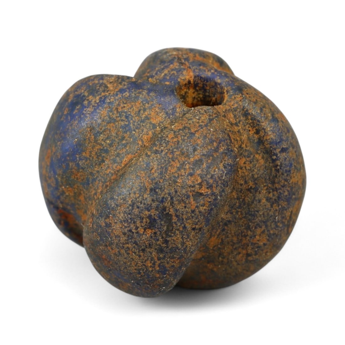 Ancient Mesopotamian Lapis Lazuli Bead, c. 2nd-1st Millennium BCE, 1.5cm: This ancient lapis lazuli bead, dating to the 2nd-1st millennium BCE, originates from the cradle of civilization in Mesopotamia, a region celebrated for its pioneering artistry and long-standing trade