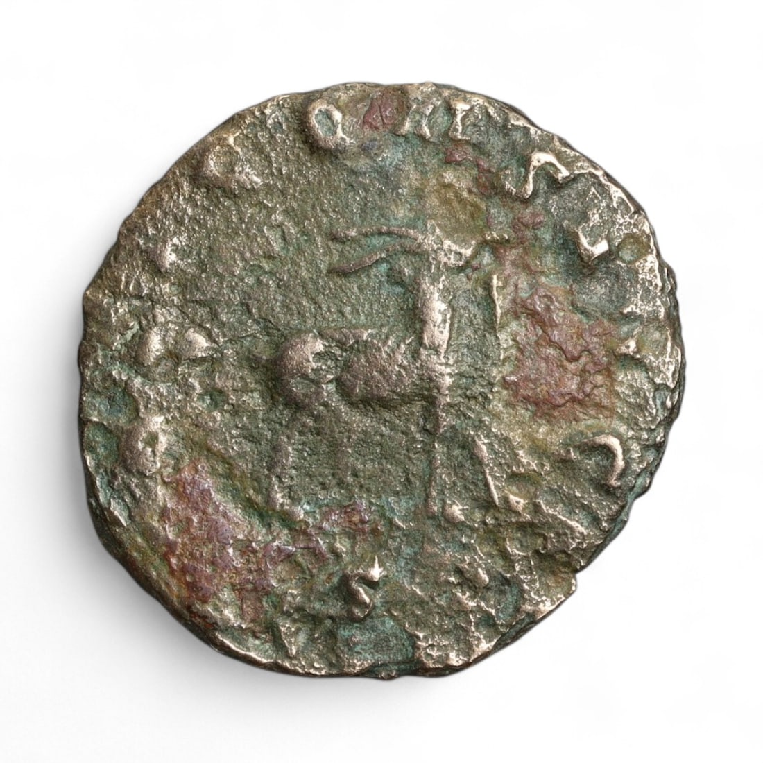 ROMAN EMPIRE: Imperial Authority - Bronze Coin, c. 1st-3rd Century AD, 19mm: Struck during the turbulent decades of the later Roman Empire, this 19mm bronze coin reflects the enduring symbolism of imperial control amidst crisis. Its compact yet deliberate design likely feature