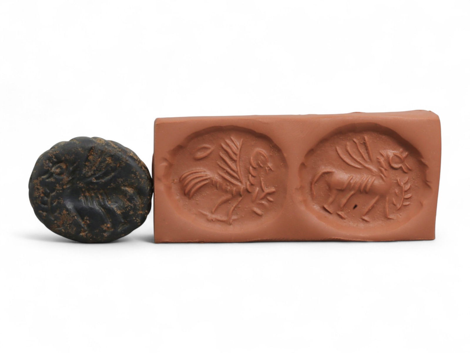 Ancient Near Eastern Double Convex Amulet Bead, c. 2nd-5th Century CE, 3cm (1 of 3)