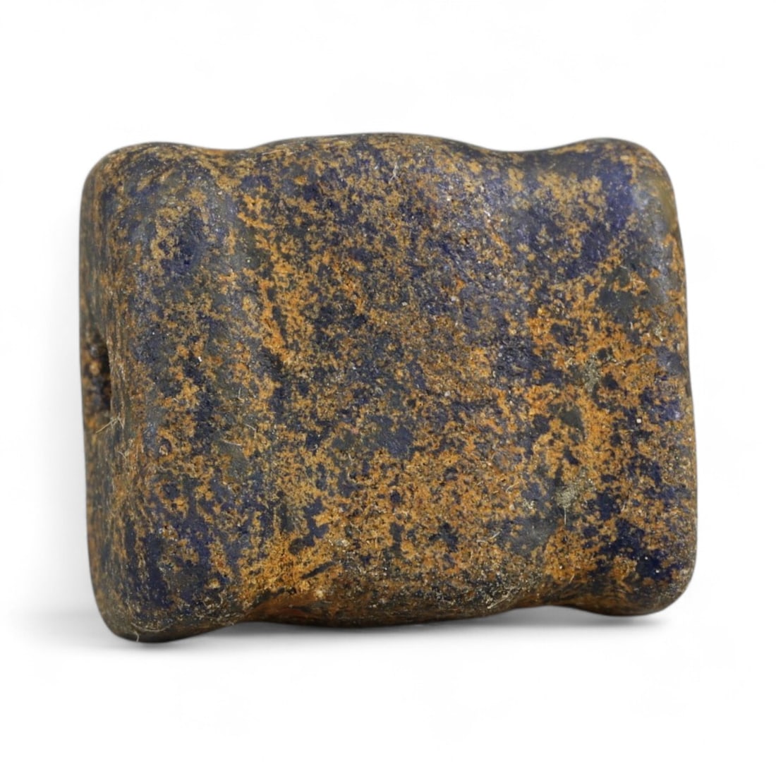 Ancient Mesopotamian Lapis Lazuli Bead, c. 2nd-1st Millennium BCE, 1.5cm: This ancient lapis lazuli bead, dating to the 2nd-1st millennium BCE, originates from the cradle of civilization in Mesopotamia, a region celebrated for its pioneering artistry and long-standing trade