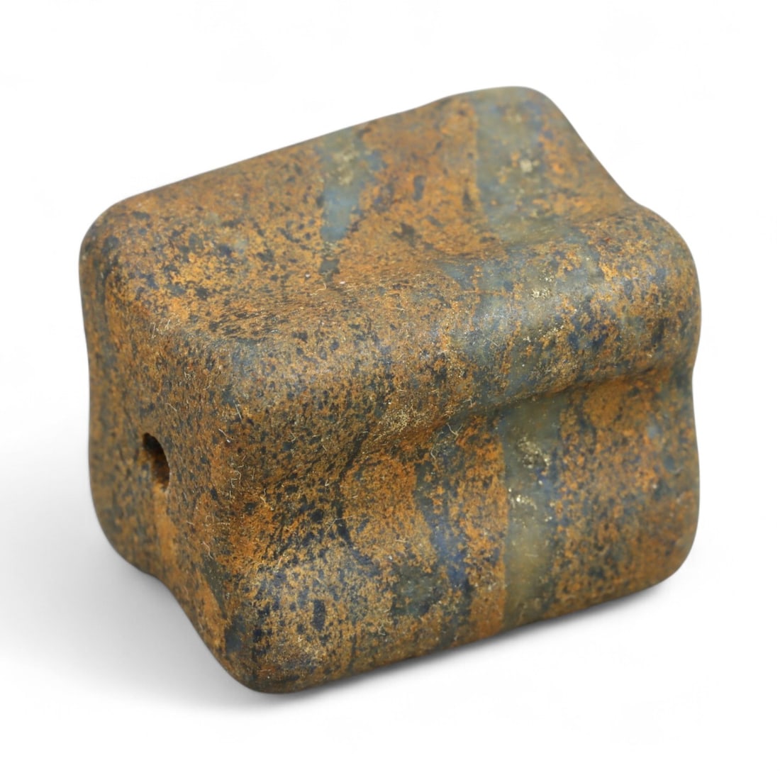 Ancient Mesopotamian Lapis Lazuli Bead, c. 2nd-1st Millennium BCE, 2cm: This ancient lapis lazuli bead, dating to the 2nd-1st millennium BCE, originates from the cradle of civilization in Mesopotamia, a region celebrated for its pioneering artistry and long-standing trade