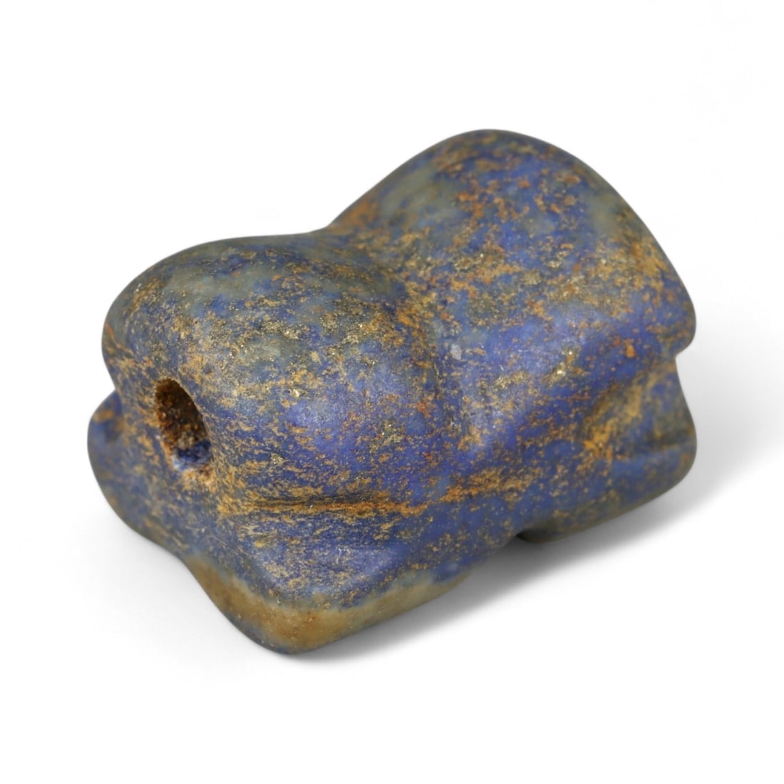 Ancient Mesopotamian Lapis Lazuli Bead, c. 2nd-1st Millennium BCE, 1.5cm: This ancient lapis lazuli bead, dating to the 2nd-1st millennium BCE, originates from the cradle of civilization in Mesopotamia, a region celebrated for its pioneering artistry and long-standing trade