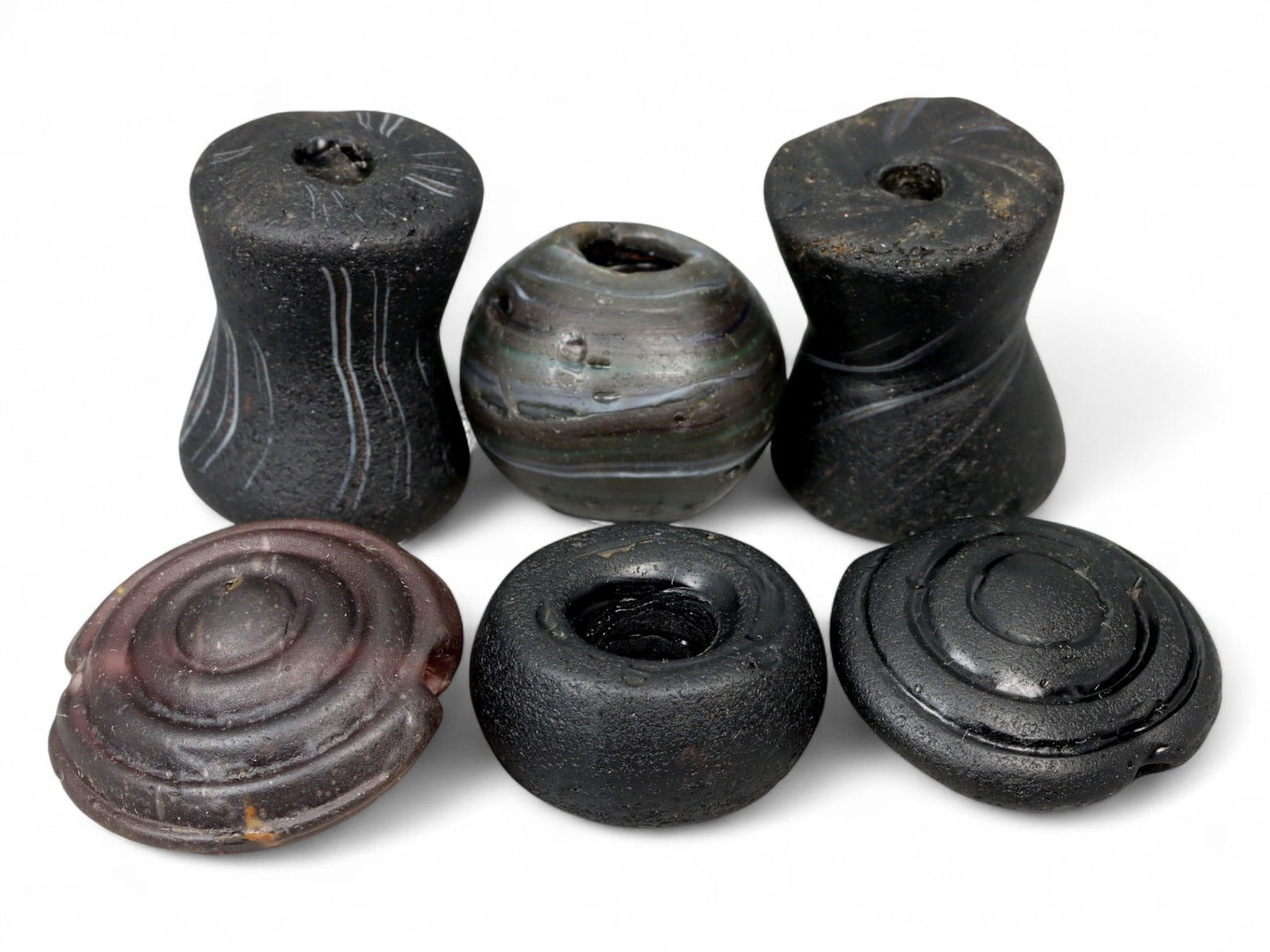Antique Islamic Glass Bead Group, Black and Patterned Forms, c. 17th-19th Century CE, 1.5-2cm (1 of 1)