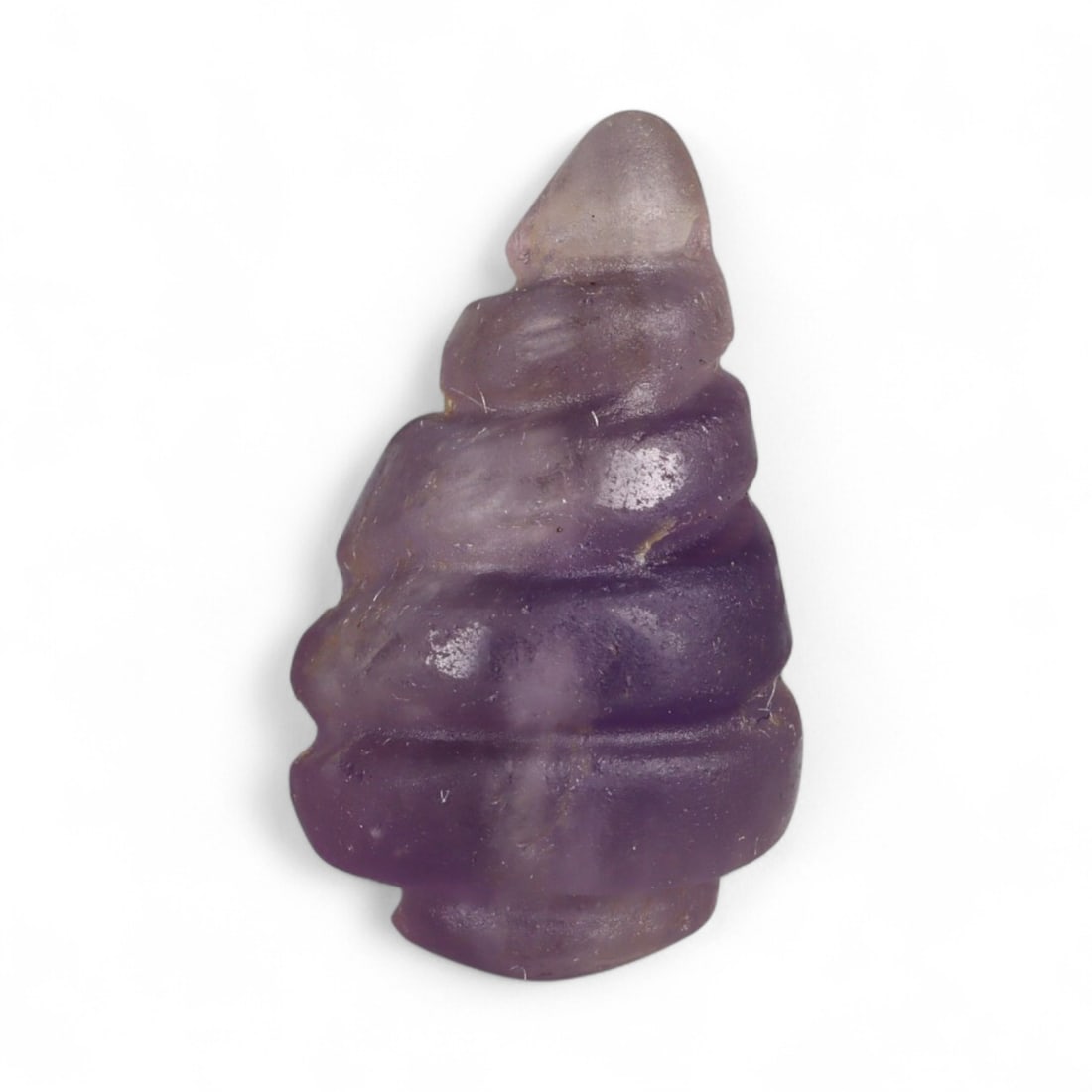 Ancient Near Eastern Amethyst Amulet Bead in Conical Spiral Form, c. 4th-7th Century CE, 1.6cm (1 of 2)