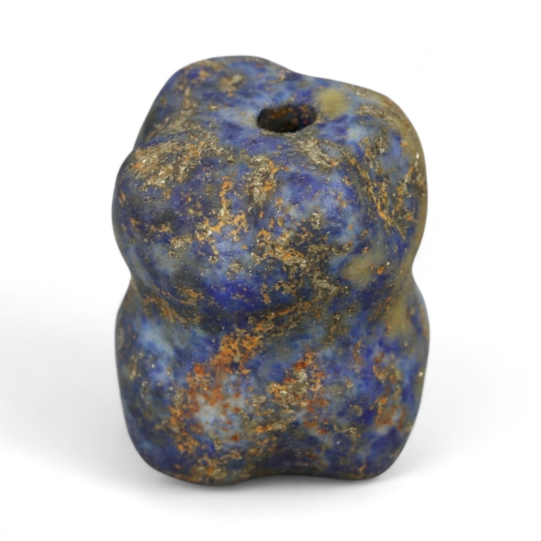 Ancient Mesopotamian Lapis Lazuli Bead, c. 2nd-1st Millennium BCE, 1.5cm: This ancient lapis lazuli bead, dating to the 2nd-1st millennium BCE, originates from the cradle of civilization in Mesopotamia, a region celebrated for its pioneering artistry and long-standing trade