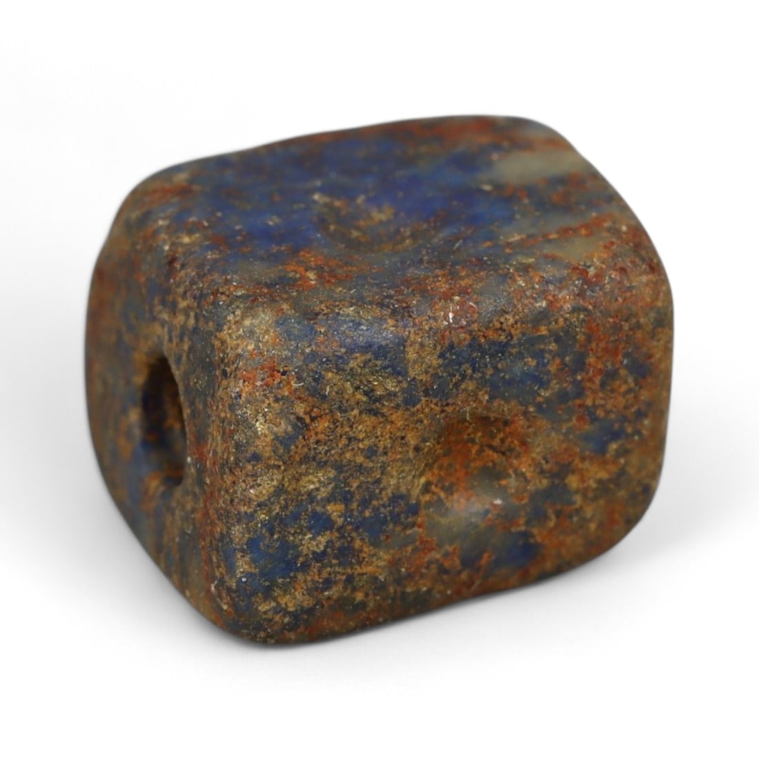 Ancient Mesopotamian Lapis Lazuli Bead, c. 2nd-1st Millennium BCE, 1cm: This ancient lapis lazuli bead, dating to the 2nd-1st millennium BCE, originates from the cradle of civilization in Mesopotamia, a region celebrated for its pioneering artistry and long-standing trade