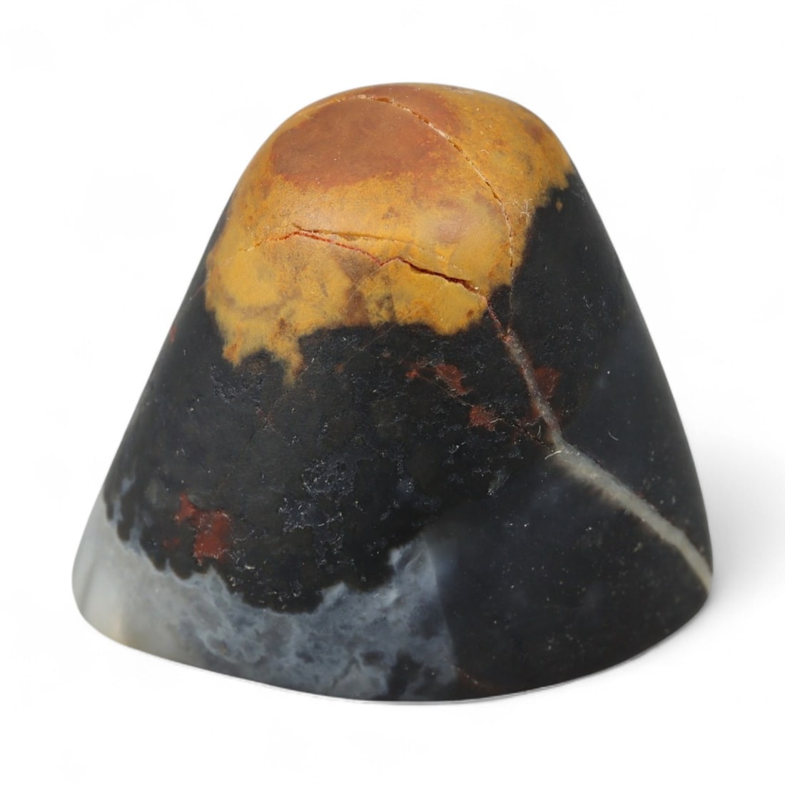 Ancient Tibetan Carnelian and Agate Eye Bead, Unique Pattern, c. 12th-15th Century CE, 2cm (1 of 2)