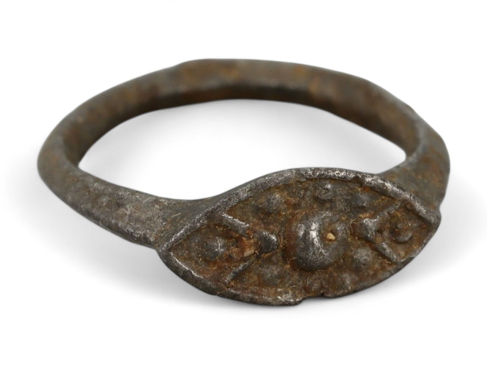 Ancient Roman Bronze Ring with Geometric Motif, c. 2nd-4th Century CE, US 4 (1 of 3)