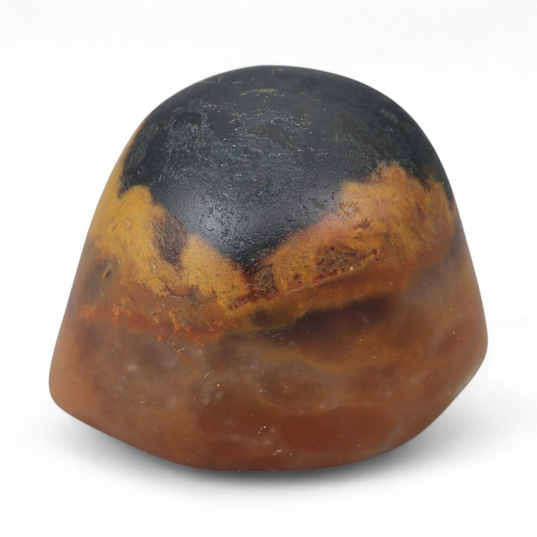 Ancient Tibetan Carnelian and Agate Eye Bead, Unique Pattern, c. 12th-15th Century CE, 2.5cm (1 of 2)
