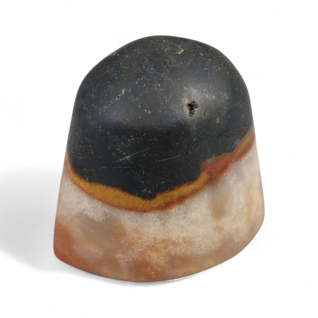 Ancient Tibetan Carnelian and Agate Eye Bead, Unique Pattern, c. 12th-15th Century CE, 2cm (1 of 2)