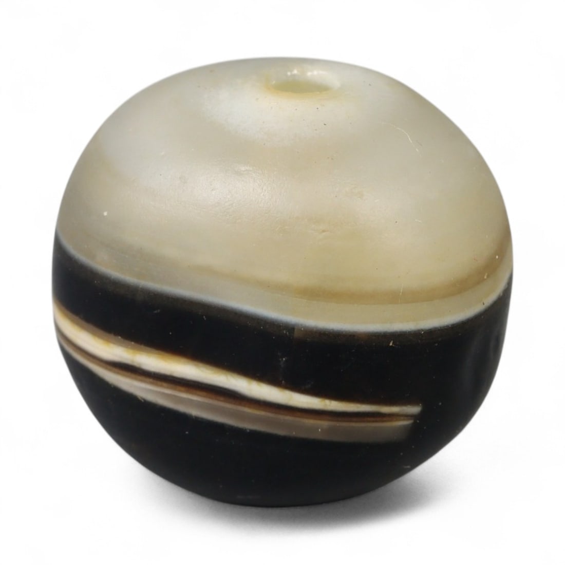 Antique Tibetan Banded Agate Bead, c. 17th-19th Century CE, 1.5cm (1 of 2)