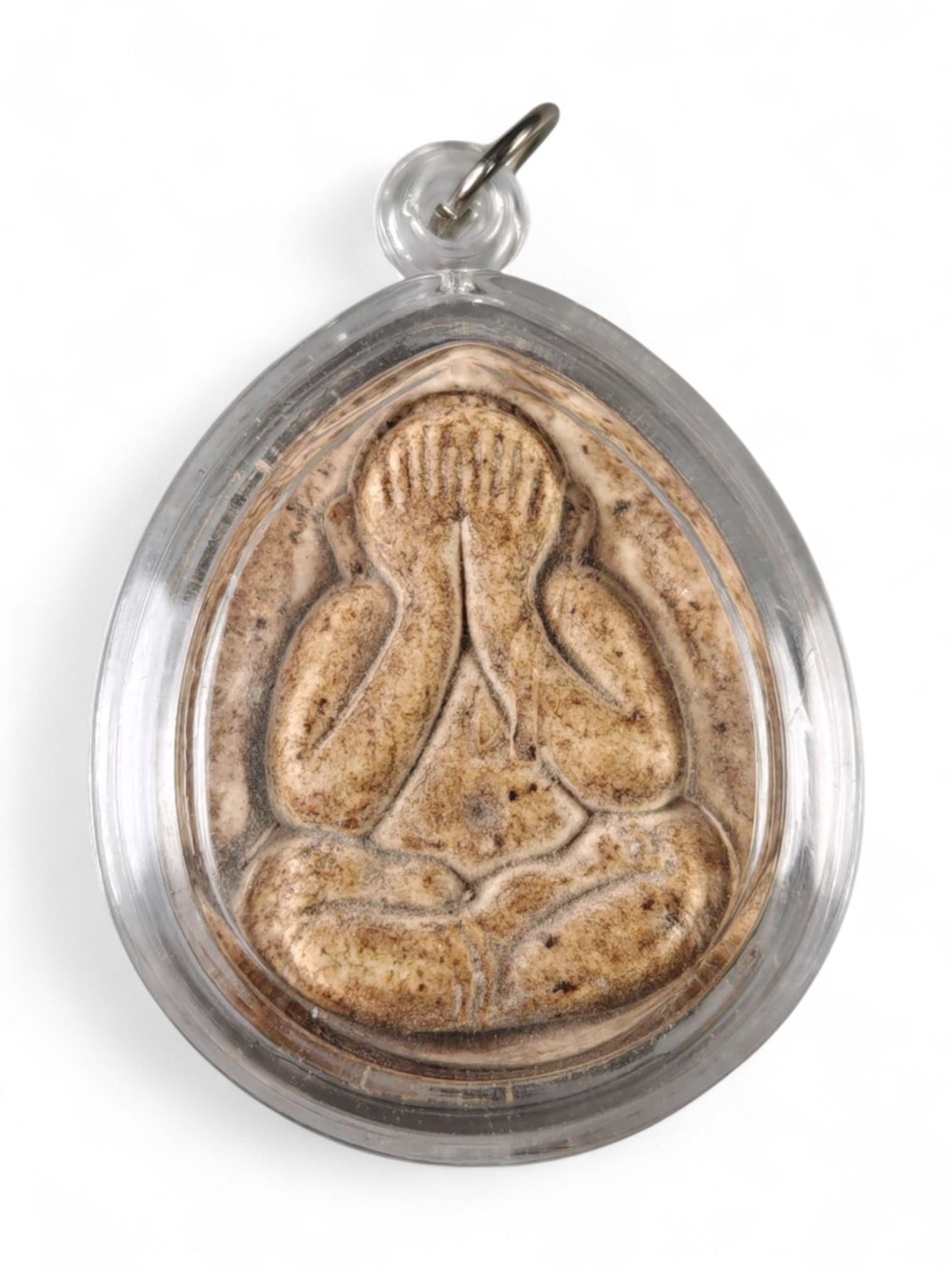 Vintage Thai Phra Pidta Meditation Buddha Amulet, c. Mid-20th Century 5cm: This vintage Thai Phra Pidta amulet, dating to the mid-20th century, embodies one of the most recognizable and spiritually powerful forms in Thai Buddhist art. The image of the Buddha covering his eye