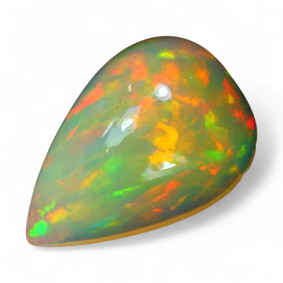 3.22 Carats Multi-Color Welo Opal Lot - Natural Ethiopian Stones: This radiant group of Welo opals displays a mesmerizing interplay of color that dances across the surface with every shift of light. Electric flashes of green, orange, and red ripple through a translu