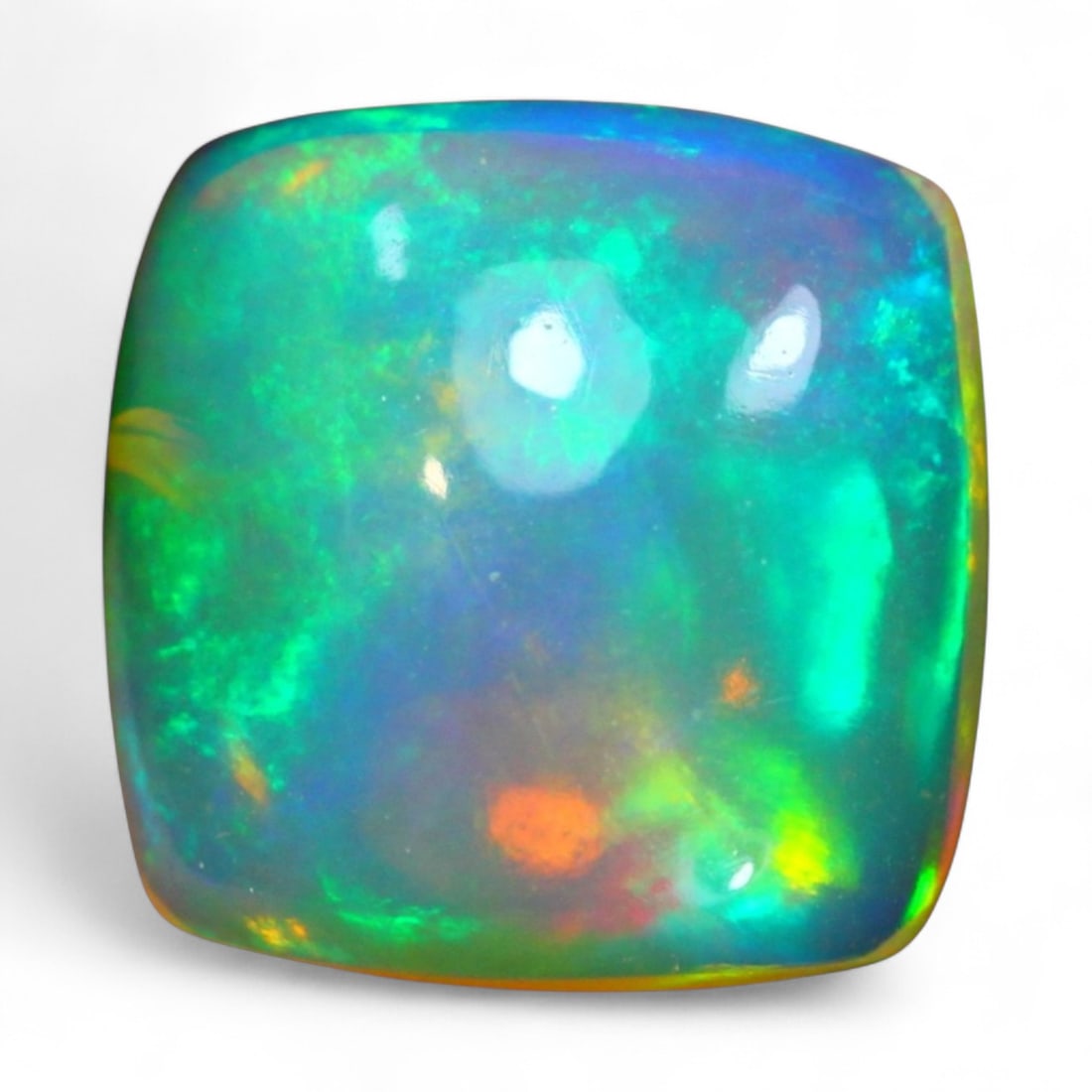 2.82 Carats Multi-Color Welo Opal Lot - Natural Ethiopian Stones: This radiant group of Welo opals displays a mesmerizing interplay of color that dances across the surface with every shift of light. Electric flashes of green, orange, and red ripple through a translu