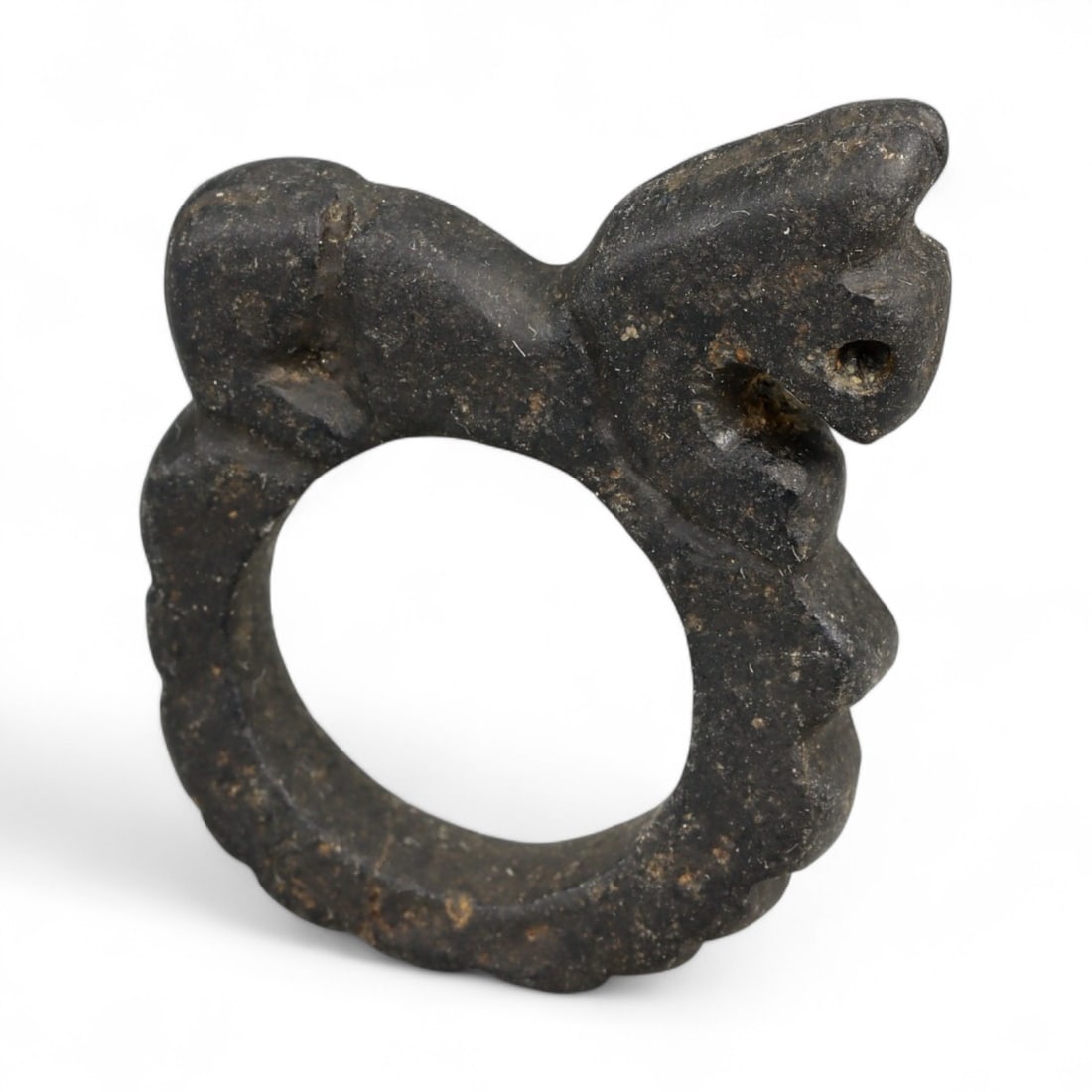 Ancient Parthian Carved Feline Motif Stone Ring, c. 1st-3rd Century CE, 4.1cm (1 of 2)