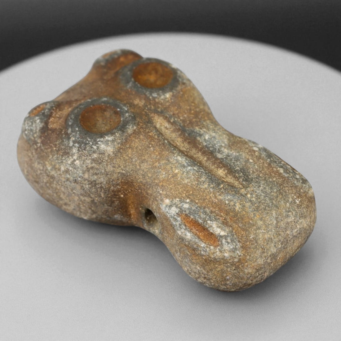 Ancient Egyptian Hippopotamus Stone Amulet, c. Middle Kingdom 2055-1650 BCE, 4cm: This finely carved hippopotamus amulet dates to Egypt's Middle Kingdom, between 2055 and 1650 BCE-a period celebrated for artistic refinement and deep spiritual symbolism. Carved from mottled brown-gr