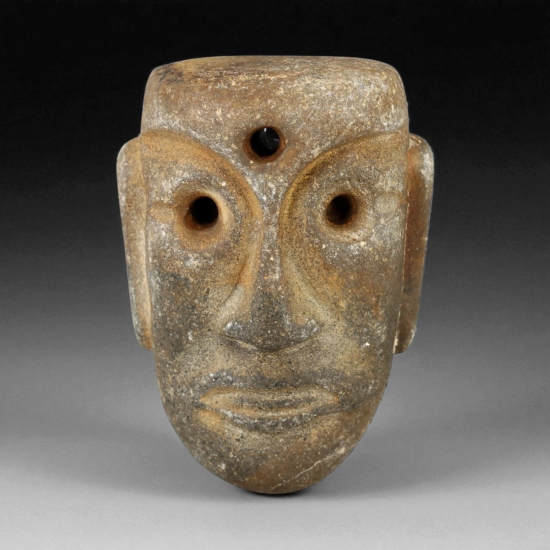 Ancient Phoenician Stone Head Amulet, c. 8th-6th Century BCE, 4cm (1 of 2)