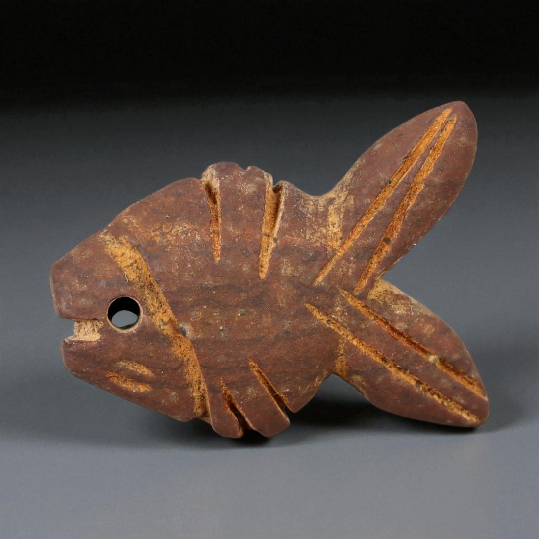 Ancient Indus Valley Red Jasper Fish Amulet, c. 2600-1900 BCE, 3.3cm (1 of 2)