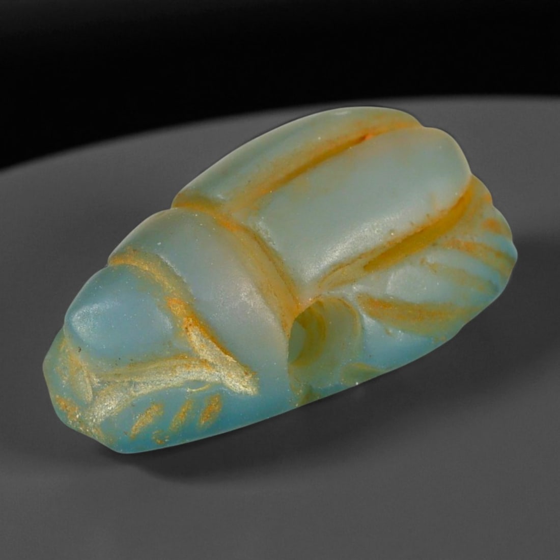 Ancient Egyptian Chalcedony Scarab Amulet, c. 664-332 BCE 2 cm (0.79 in) (1 of 3)