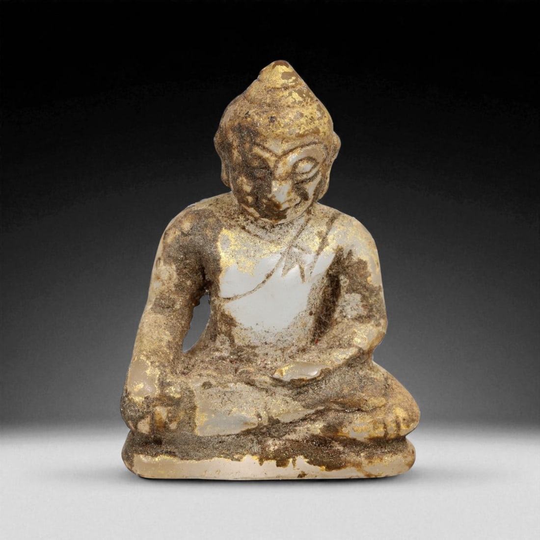 Antique Thai Crystal Gilded Buddha Figurine, c. 18th-19th Century, 9g (1 of 3)