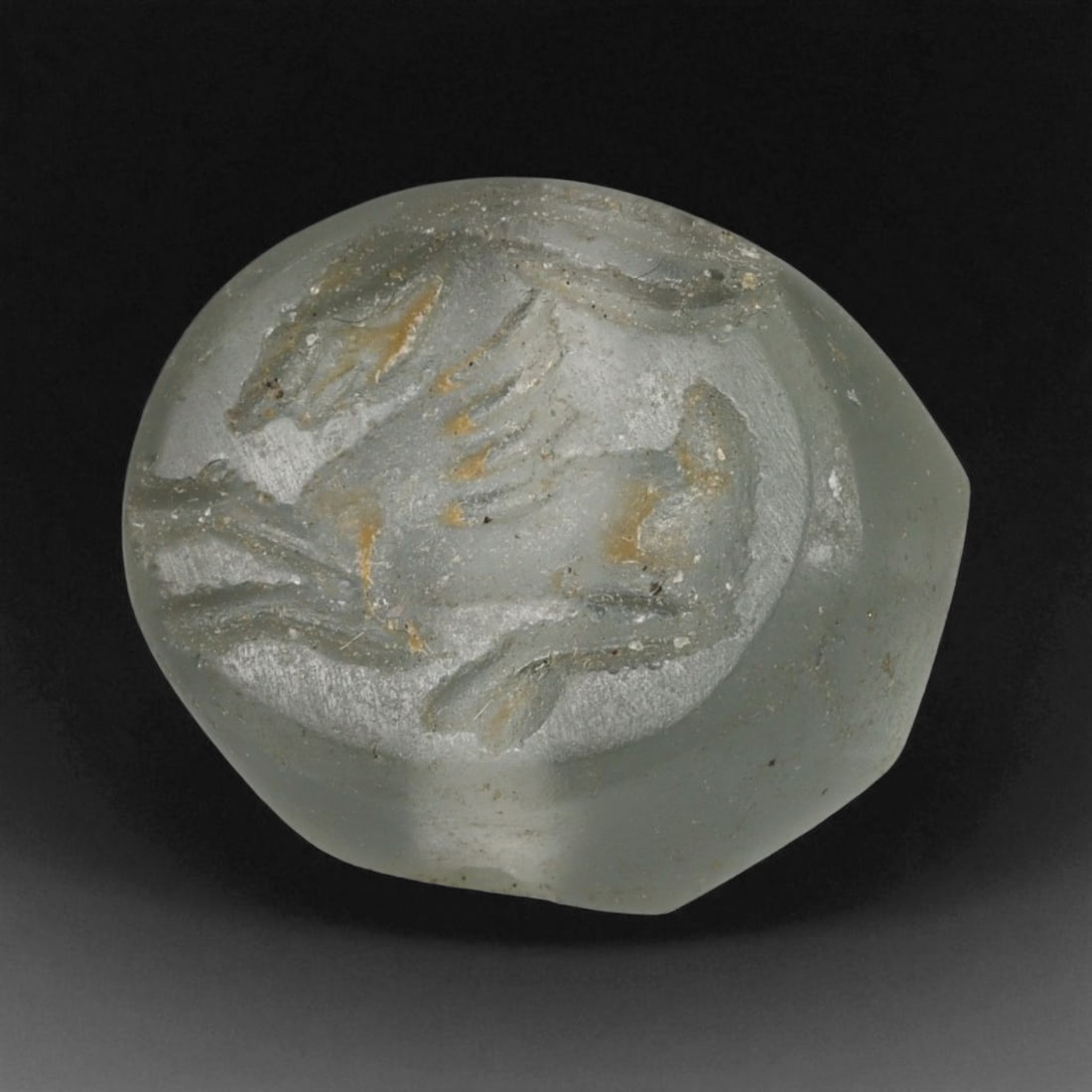 Ancient Parthian Intaglio Glass Stamp Seal, c. 2nd-1st Century BCE, 2cm, 6g (1 of 3)