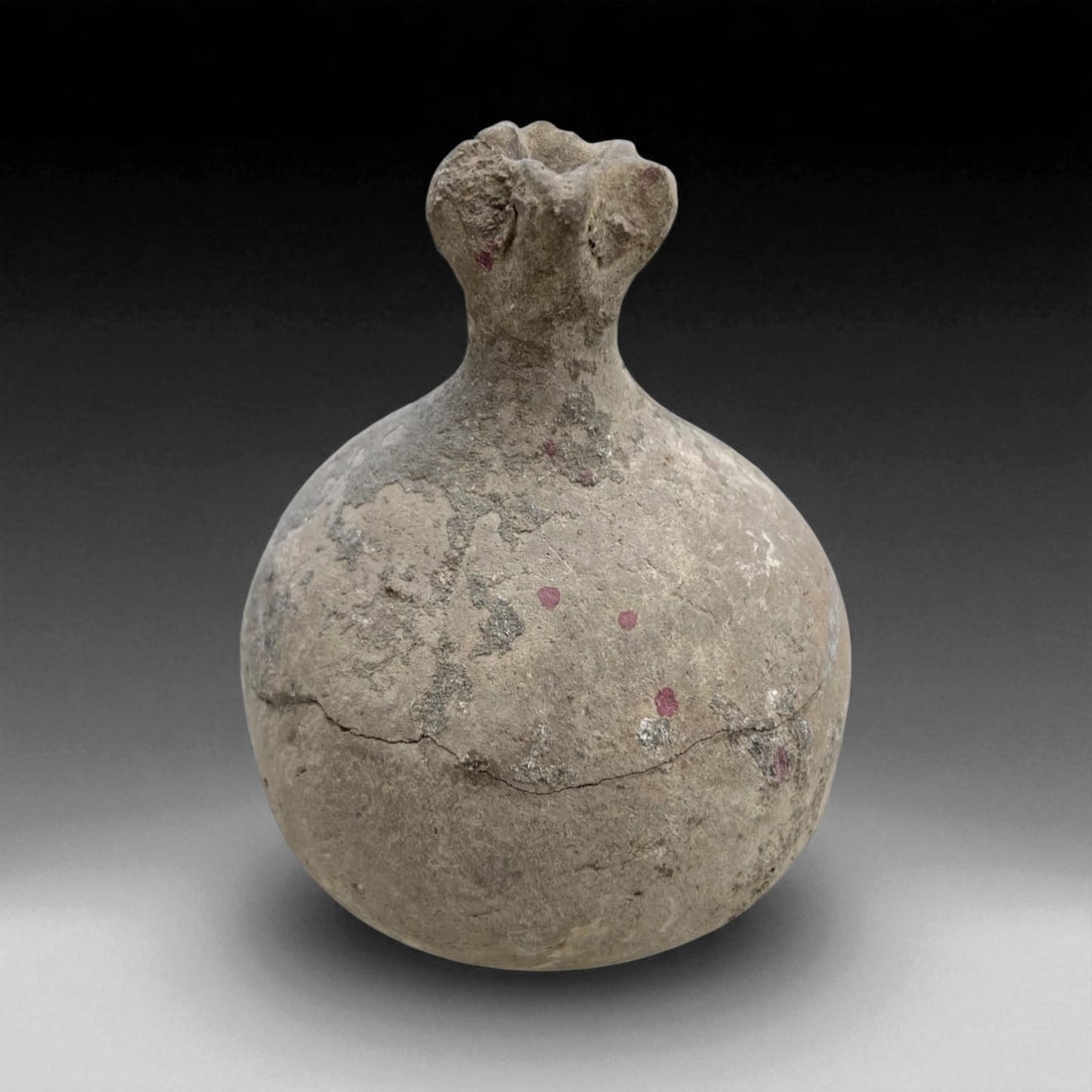 Ancient Canaanite Clay Pomegranate Vessel, c. 14th-12th Century BCE, 9cm, 125g: This rare clay vessel, modeled in the form of a pomegranate, dates to the Late Bronze Age Canaanite period (c. 14th-12th century BCE). The pomegranate was among the most sacred and enduring symbols of