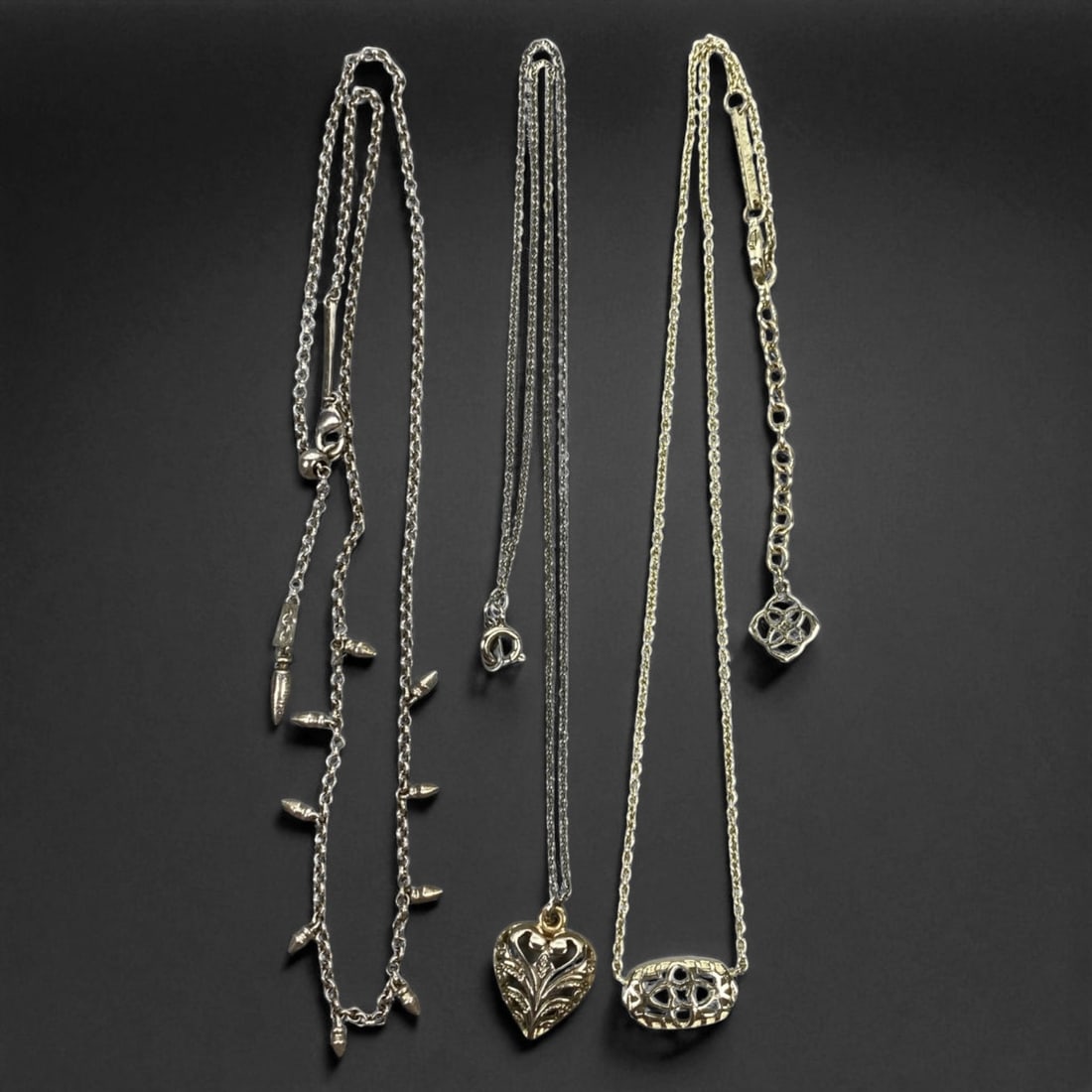 Set of Three Vintage Mixed-Metal Necklaces - 21 cm (1 of 1)