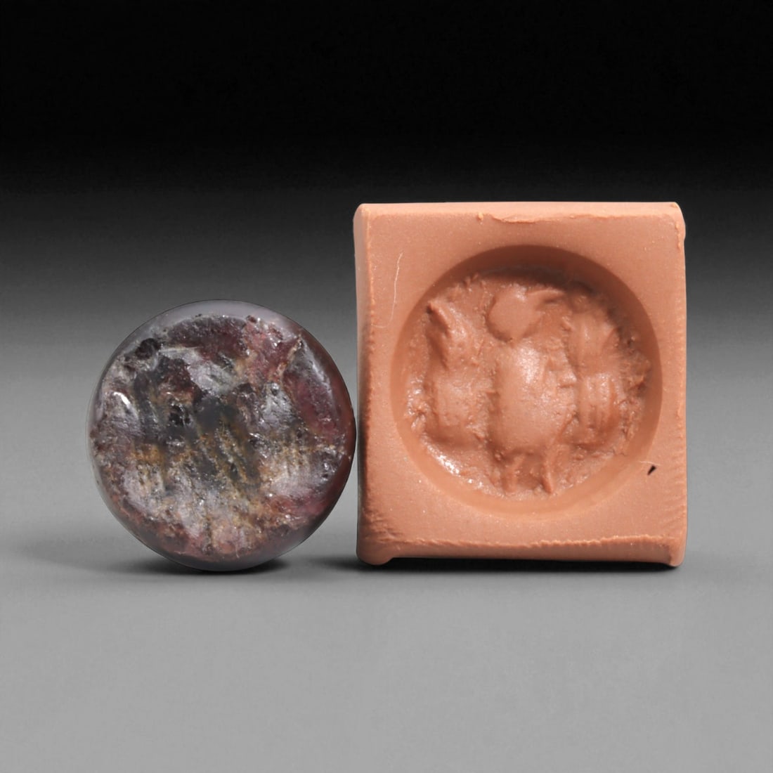 Ancient Parthian-Roman Banded Agate Hemispherical Stamp Seal, c. 1st-3rd Century CE, 1.2cm, 5g (1 of 3)