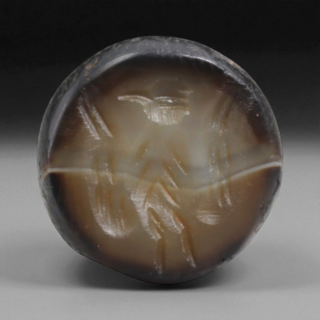 Ancient Parthian-Roman Banded Agate Hemispherical Stamp Seal, c. 1st-3rd Century CE, 1.3cm, 3g (1 of 3)