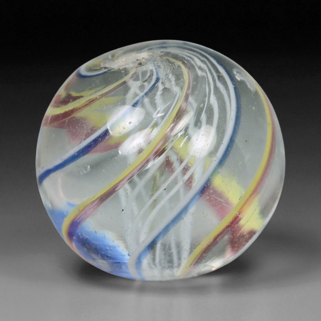 Vintage German Handmade Glass Swirl Marble, c. Early-Mid 20th Century, 15 mm (1 of 2)