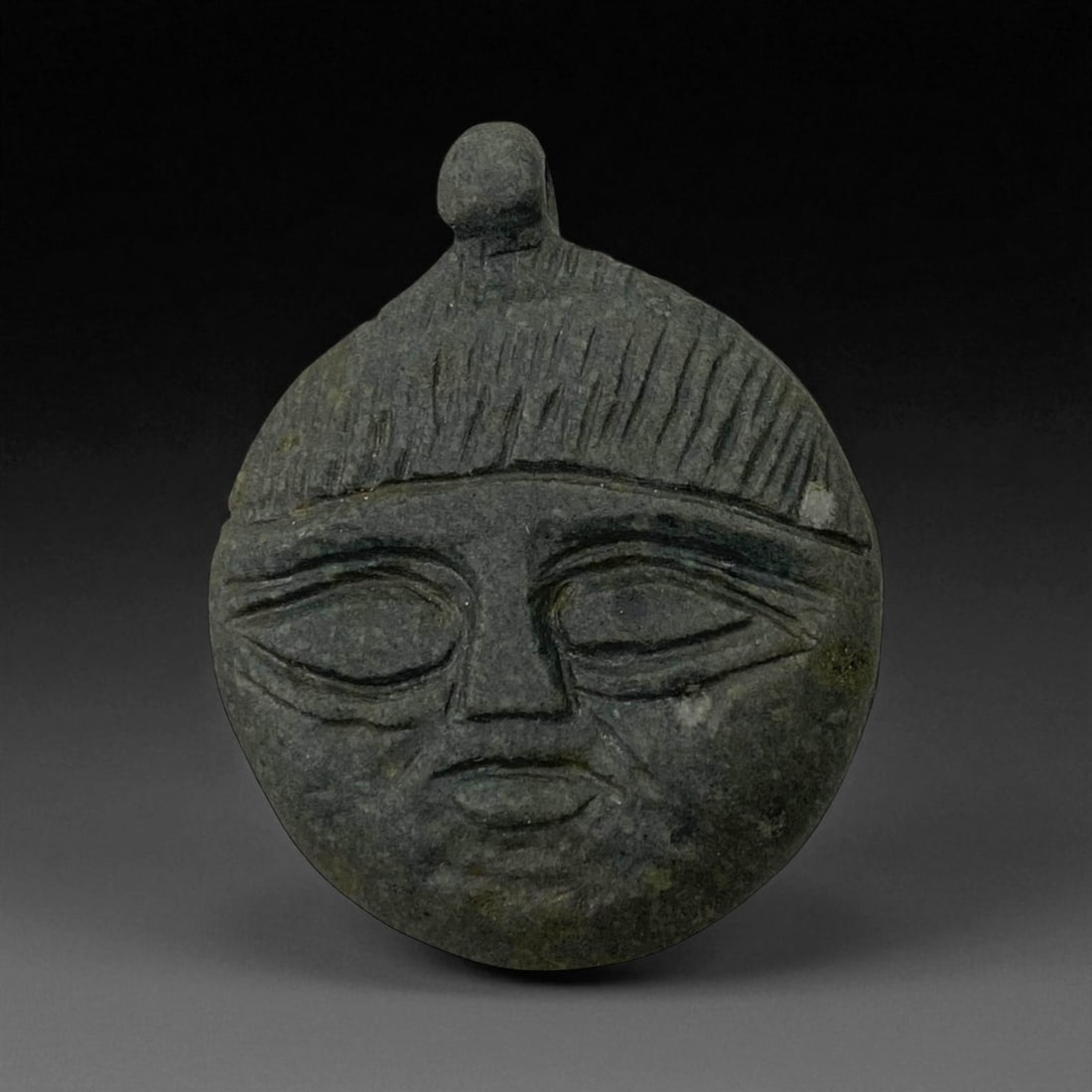 Ancient Himalayan Silk Road Anthropomorphic Stone Amulet, c. 1st Millennium BCE, 6cm (1 of 2)