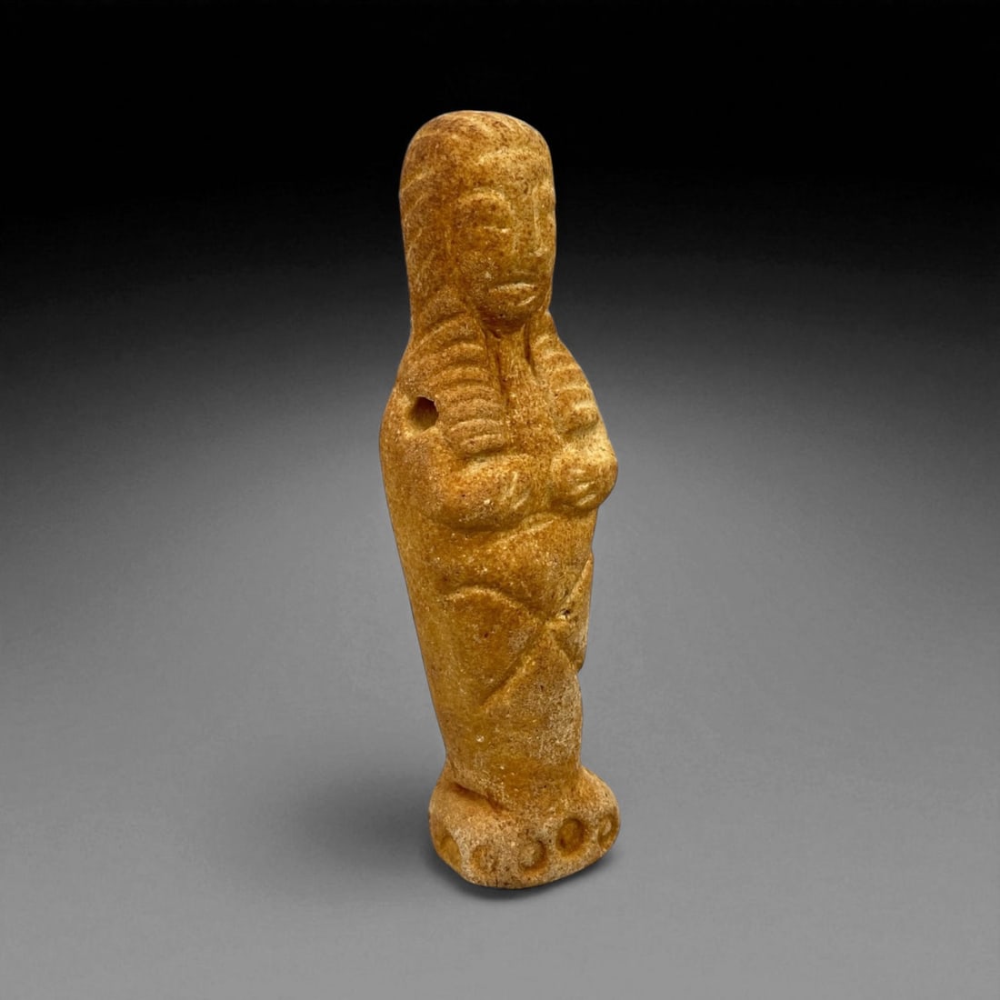 Ancient Medieval Sino-Tibetan Alabaster Votive Idol, c. 12th-14th Century CE, H 11cm (1 of 3)