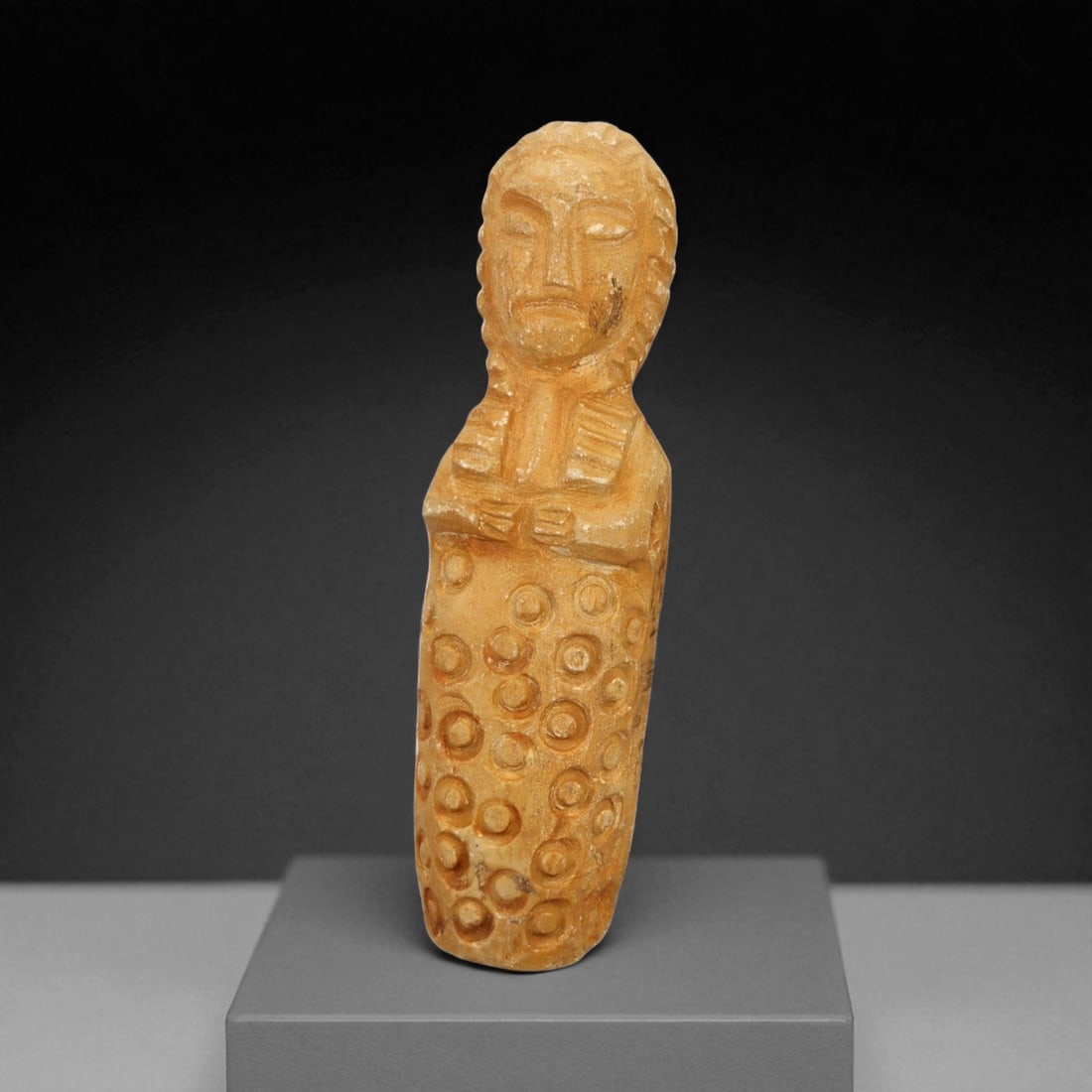 Ancient Medieval Sino-Tibetan Alabaster Votive Idol, c. 12th-14th Century CE, 9cm (1 of 3)
