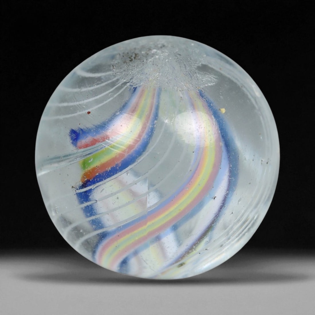 Vintage German Handmade Glass Swirl Marble, c. Early-Mid 20th Century, 15 mm (1 of 2)